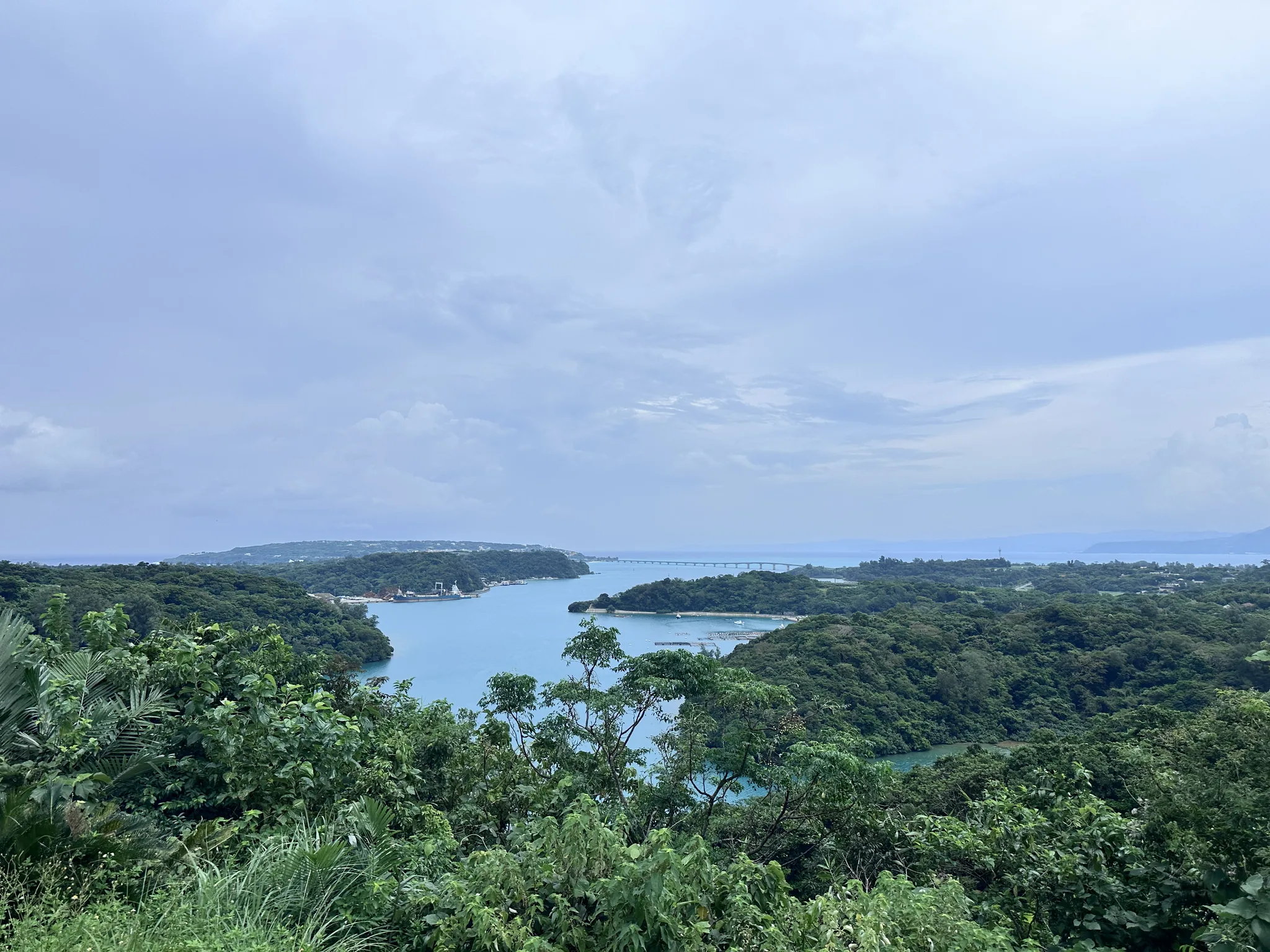 The view over Warumi Strait toward Kouri Island